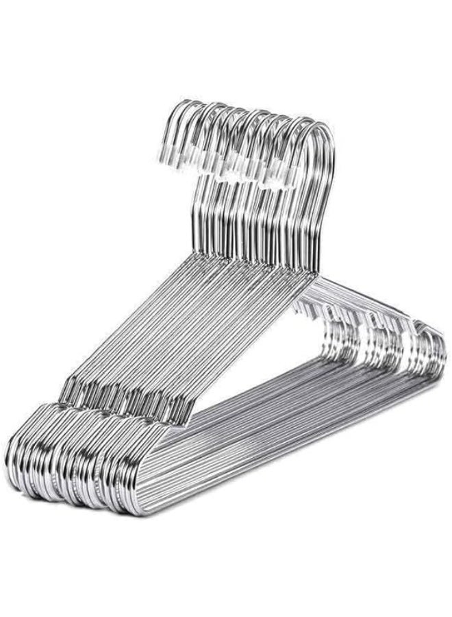 "Luxury Clothes Hanger Set – 10 Pieces, made of heavy-duty high-quality stainless steel. Designed with exceptional strength and durability to withstand all types of heavy clothing such as coats and jackets. (TG)" - Image 1